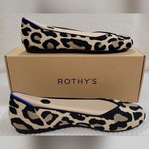 Rothy's Women's Black and Tan Animal Print Flats